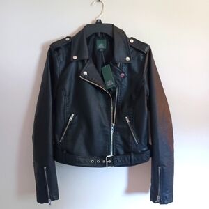 NWT Wild Fable Black Faux Leather Jacket, Ladies M
